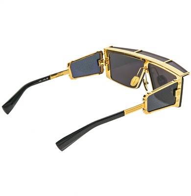 Lunettes De Soleil Balmain Wonder Boy III BPS-127D - Monture Or Titane - Verres Gris Foncé Catégorie 3 - Neuf Avec Boîte