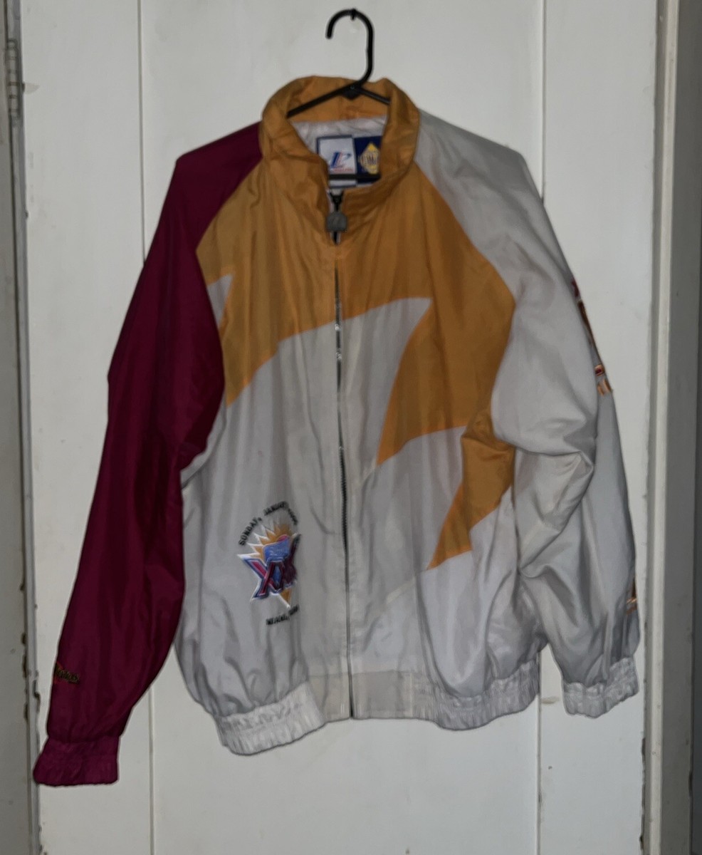 Vintage Logo Athletic Shark Tooth Jacket Super Bowl XXIX Miami 90s