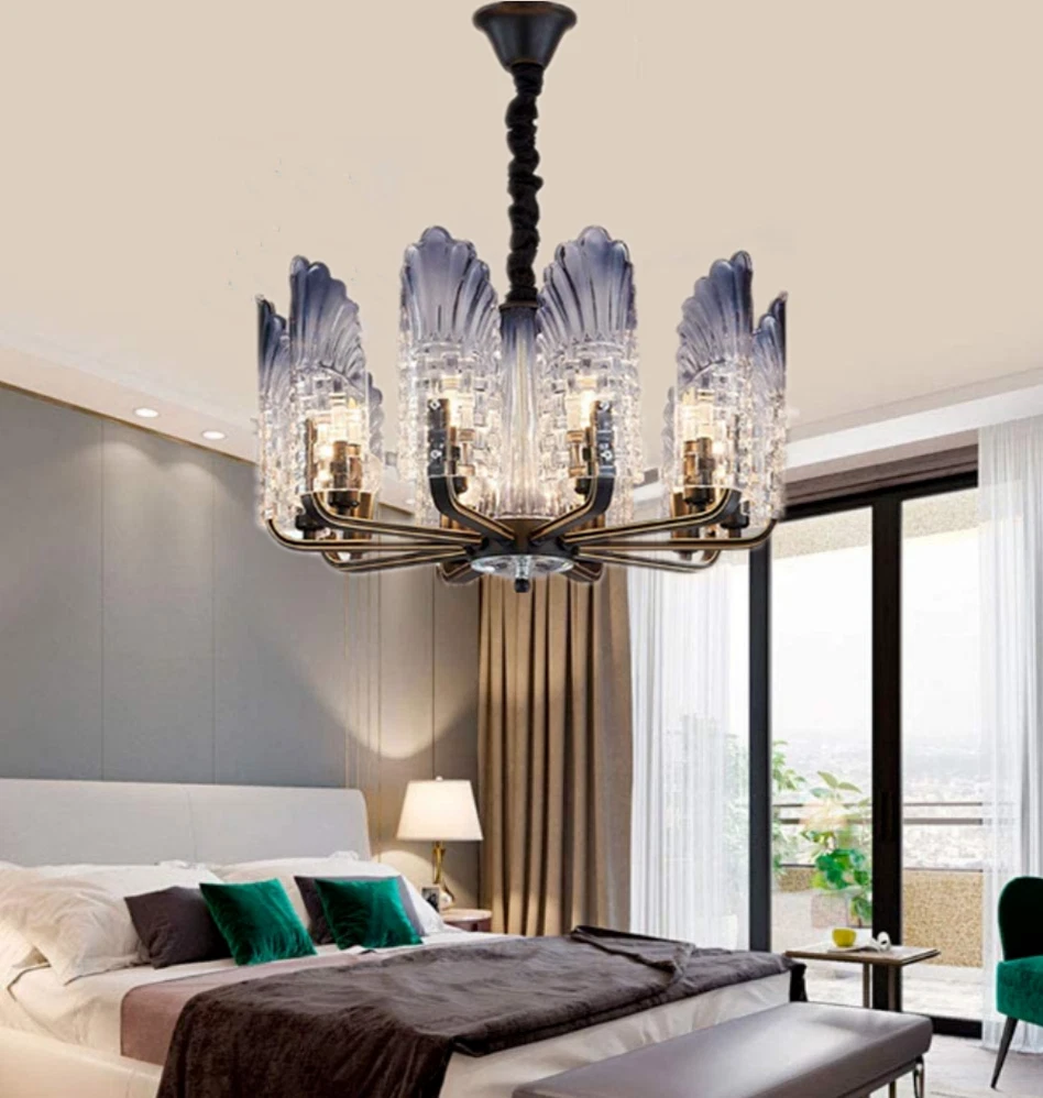 Modern Peacock Crystal Chandelier 10 Lights LED Glass Pendant