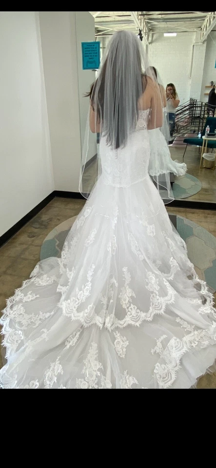 Vestido de novia Christina Wu sin tirantes corazón nuevo talla 14 * bullicioso* Foto 3 de 4
