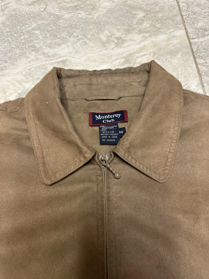 Chaqueta Monterey Club Tostada Poliéster Microfibra Para Hombre Ligera con Cremallera Talla M Foto 2 de 4