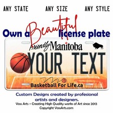 CANADA License Plate MANITOBA Basketball custom personalized YOUR TEXT Car Tag