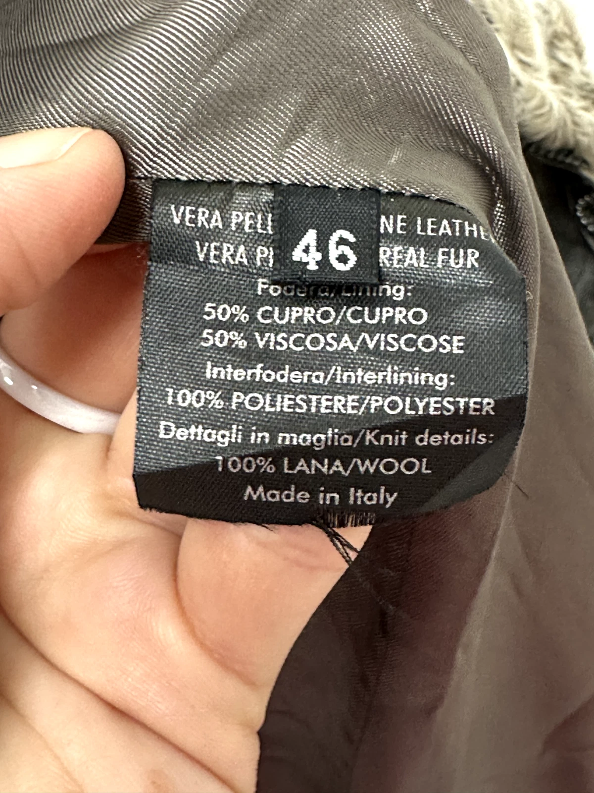 Gucci Pelliccia Giacca Uomo Lana Made In Italy taglia 46