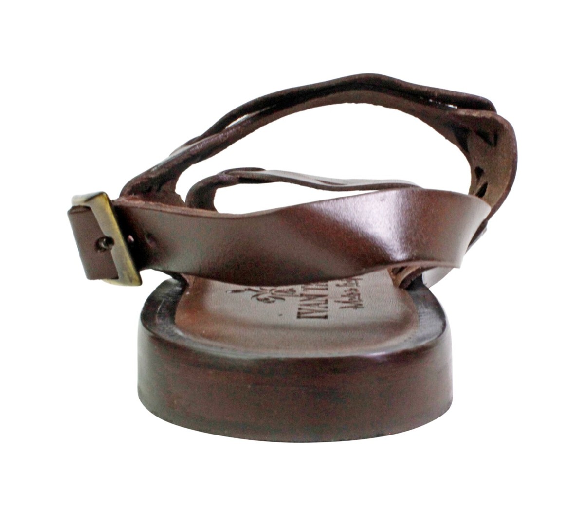 Leather Italian Sandals Mens Brown Genuine Leather Strappy 