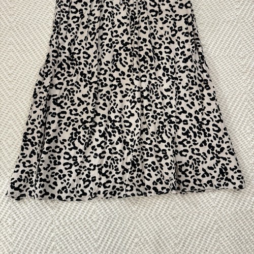 Langer Midirock beige Leopardenmuster gemustert mittelhoch elastischer Bund 0/XS von H&M - Bild 6 von 11