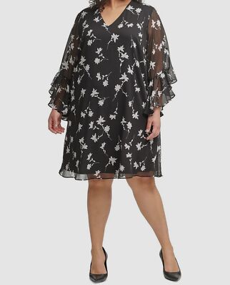 black knee length chiffon dress Black Chiffon Knee Length Wedding Party Dress, Black Chiffon Homecoming  Dress main image 1