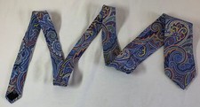 men's neck tie  NORDSTROM silk blue with multicolor paisley