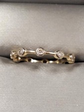 Sterling Silver Size 7 Ring with Continuous Clear Stones