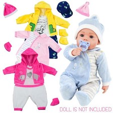 Doll Clothes Set of Two 20” Baby Outfits Reborn BiBi Doll Dress Romper Jumpsuit