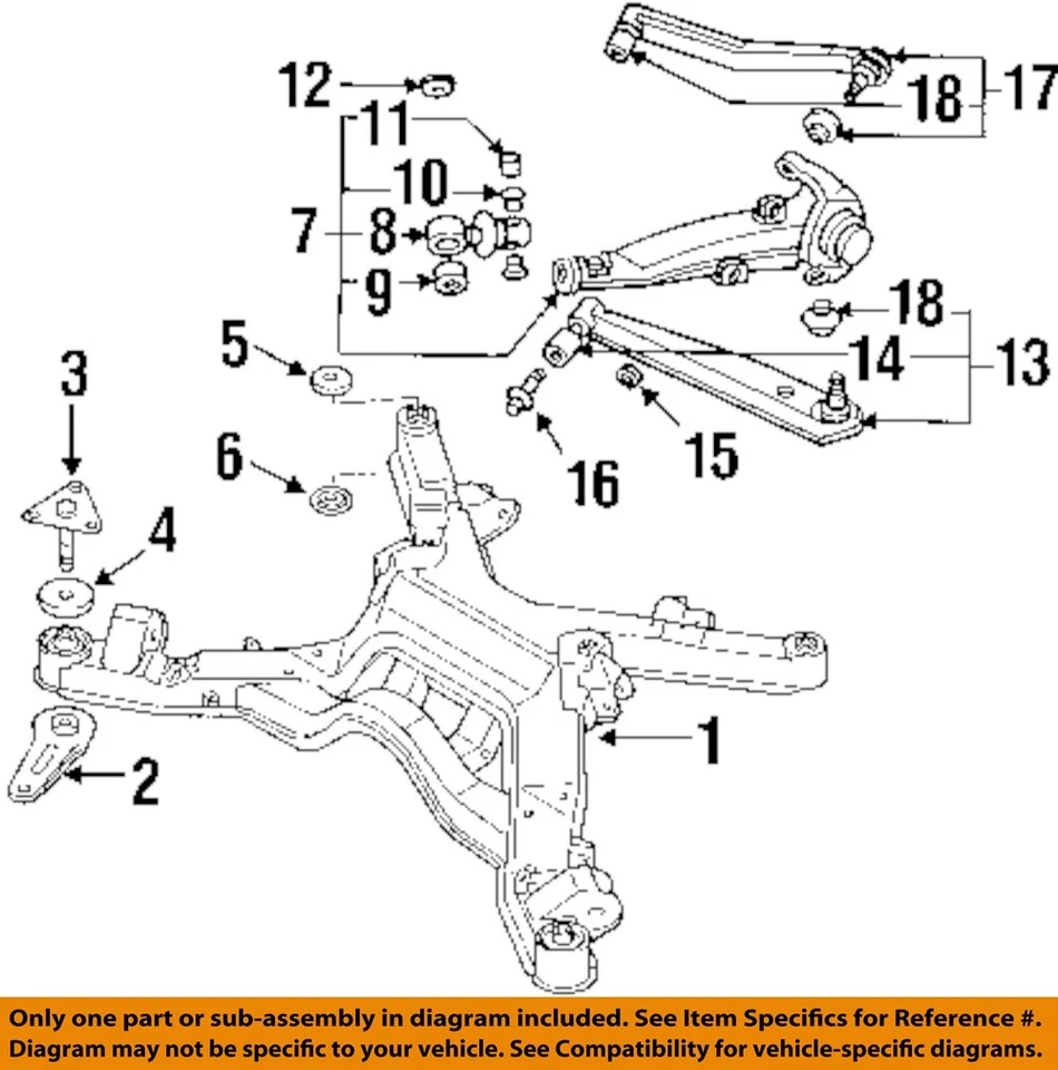 Rear Suspension K Frame Crossmember AWD VR4 OEM 1991 1999 Mitsubishi 3000GT - Image 3 of 4