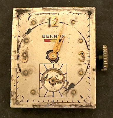 Vintage Benrus Cal B01 Men's Watch Movement Good Balance B0 1 17j Swiss