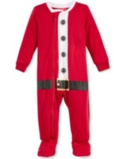 Family PJs Holiday Santa Suit Christmas Zip Footed Pajamas Red 24 Months 5959