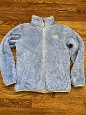 the north face jacket fleece girls medium 10/12 light blue
