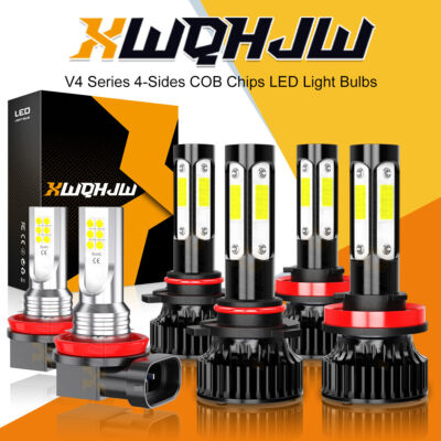 For Honda Civic 2016-2020 Combo 6X LED Front Headlight + Fog Light Bulbs KIt A+