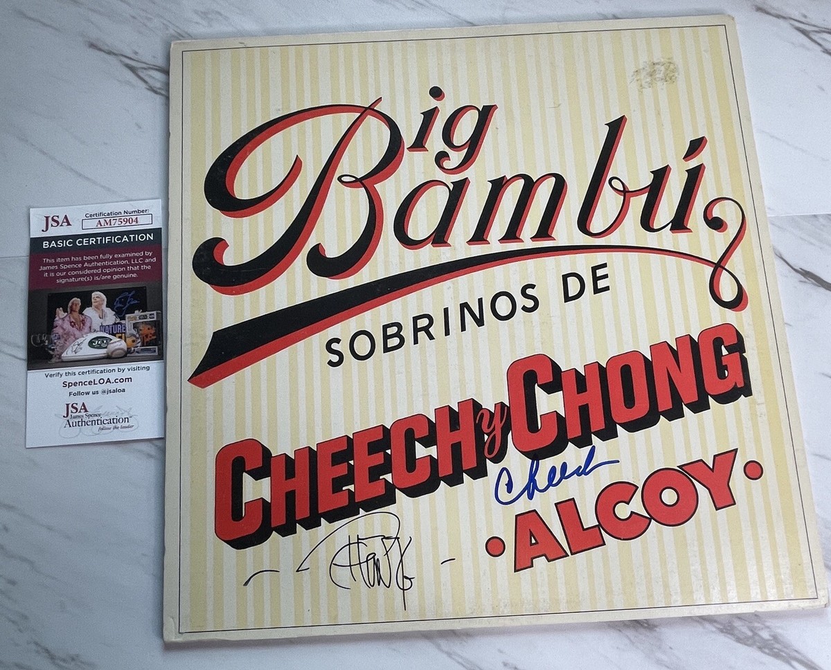 チャベポムページ CHEECH AND CHONG SIGNED BIG BAMBU VINYL LP W/ROLLING PAPERS VERY