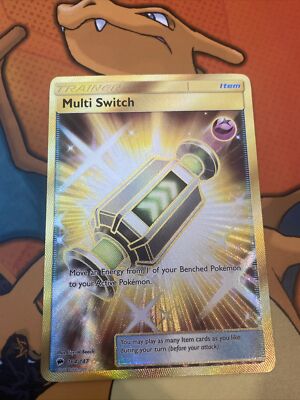 multi switch pokemon card Pokemon Multi Switch 164/147 Burning Shadows Gold Trainer Full Art NM