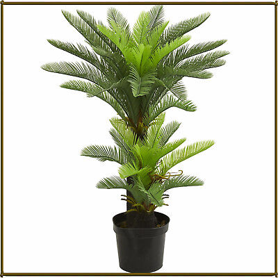 Feather-Like 4.5-Ft Double Potted Cycas Lifelike Tropical Artificial Tree