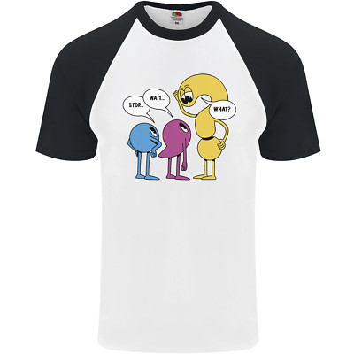 Stop Wait What Lustig Satzzeichen Englisch Lit Herren S/S Baseball Maglietta