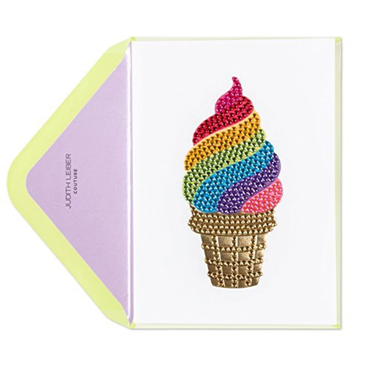 Judith Leiber Papyrus Jeweled Rhinestone ICE CREAM CONE RAINBOW
