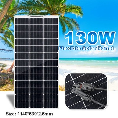 130W Monocrystalline Flexible Solar Panel Lightweight Bendable Charge for Boat
