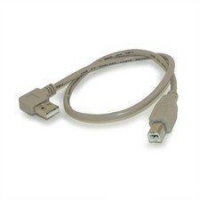 1.5ft ANGLE USB 2.0 Certified 480Mbps Type A Male to B Male Cable Beige