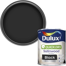 Dulux Quick Dry Satinwood Paint For Wood And Metal - Black 750 ml (Pack of 1) 