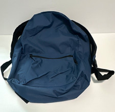 Blue/Black Polyester Unisex Kids Backpack, Zip Closure, Adjustable Strap