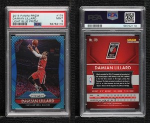 2015-16 Panini Prizm Light Blue Prizm /199 Damian Lillard #179 PSA 9 MINT