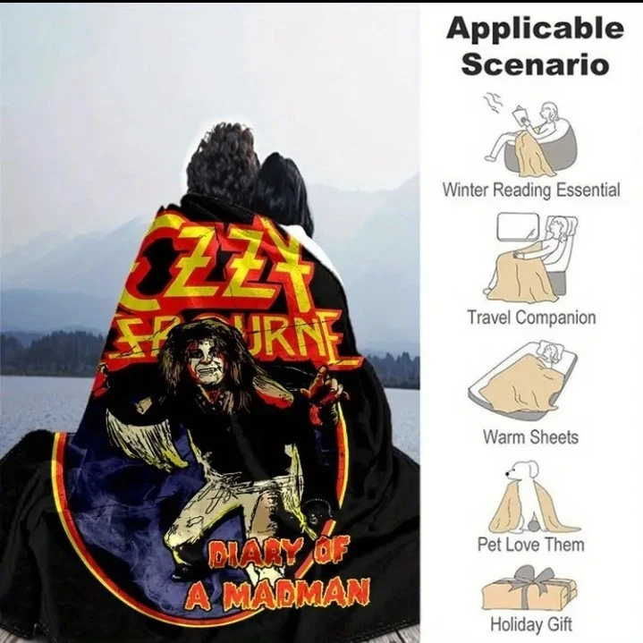 Ozzy Osbourne Printed Flannel Fleece Blanket