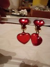 Bakelite Heart Earrings Vintage — photo 2