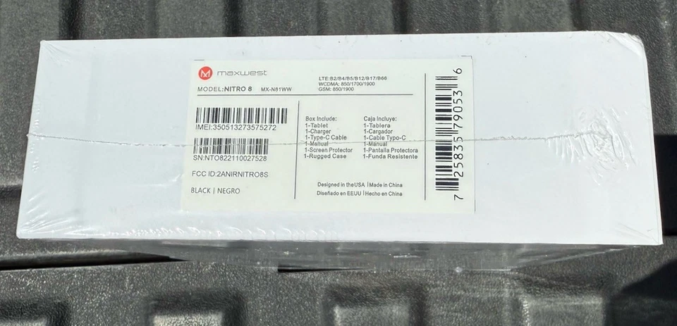 Maxwest Nitro 8 32GB WIFI 4G LTE 8'' Tablet Android unlocked Brand New! - Image 3 of 3