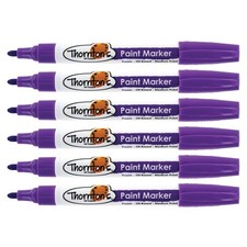 Thornton's Art Supply Oil-Based Paint Markers, Medium, Purple Ink, Set of 6