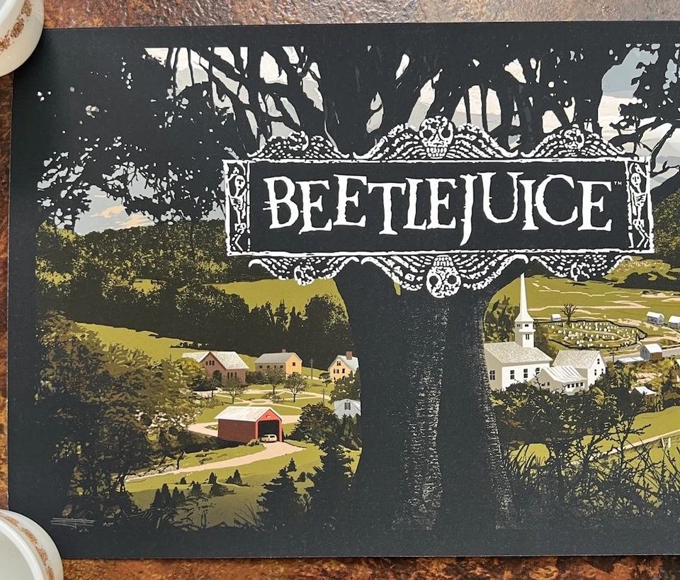 Cartaz de filme com estampa artística “Beetlejuice” por JC Richard edição limitada ASSINADO XX/150 - Imagem 2 de 4