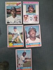 6  L.A DODGERS BASEBALL CARDS VINTAGE 1975 STEVE GARVEY,LEE LACYDAVE LOPES