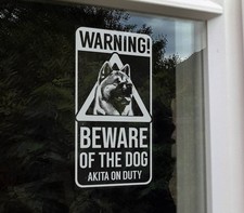 Warning: Beware of the Dog Sticker, Akita Car Window Sign, Pet Owner Gift -V26