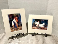 2 Keith Andry Giclee Reproduction Of Chicken And Rooster Paintings