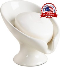 Jabonera de Ceramica con Drenaje de Cascada para Bano Ducha y Cocina Color Crema