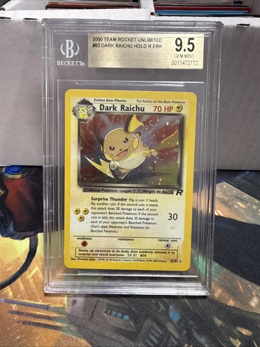 Dark Raichu (Unlimited) graded BGS 9.5 for sale on eBay
