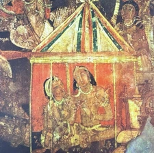 King Queen Tent Original Antique Vintage Fine Art INDIA Print Poster Ephemera