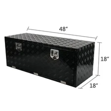 48"x18"x18" Aluminum Truck Bed Box Trailer Tongue Tool Box Pickup Storage RV