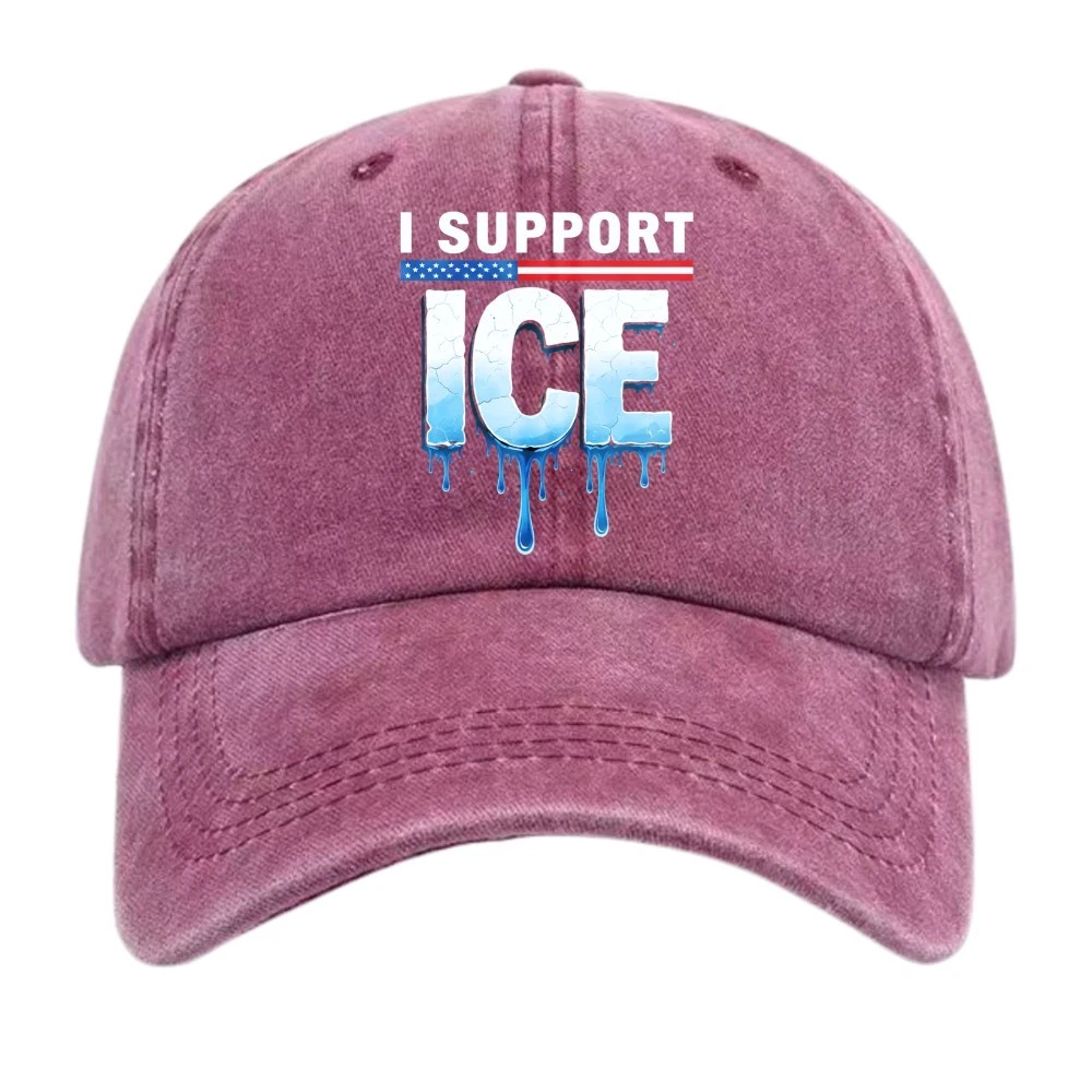 I Support ICE Design Dad Hat Political Statement Adjustable Baseball Cap Unisex