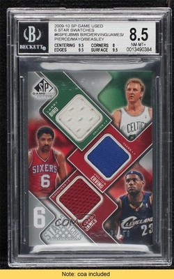 2009 SP Game Used Edition 72/99 LeBron James Larry Bird Paul Pierce BGS 8.5 06st