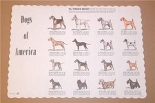 RARE ORIGINAL 1966 RESTAURANT PLACEMAT DOGS O...