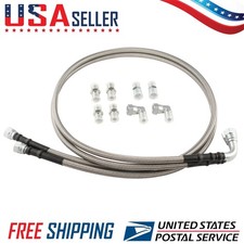 Ss Braided Transmission Cooler Hose Lines Fits For Th350 700r4 Th400 52 Length