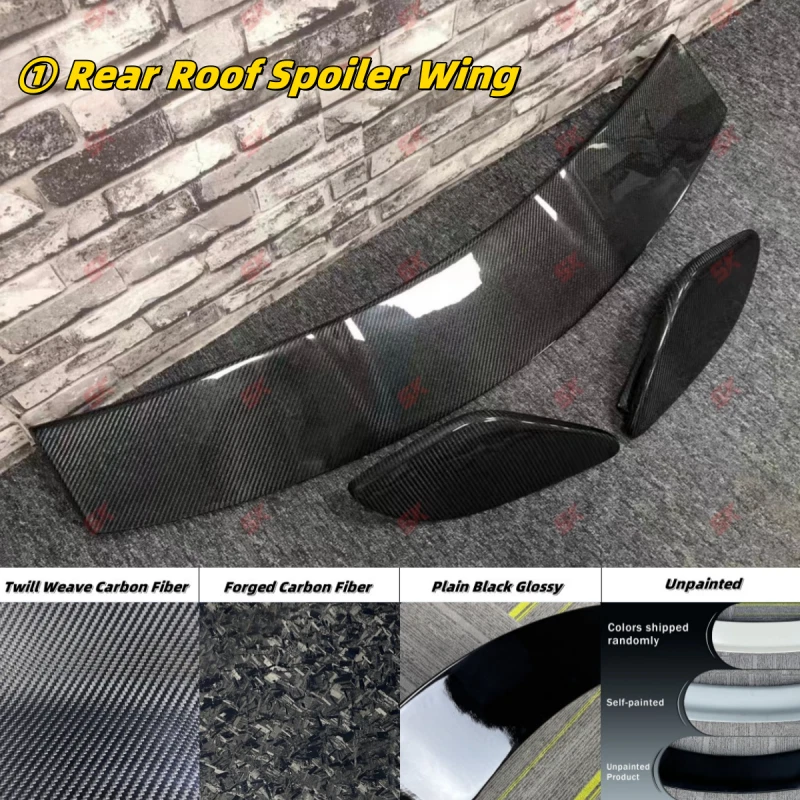 For Mercedes-Benz GLA45 AMG X156 Carbon Fiber Rear Bumper Diffuser Lip Roof Wing - Image 2 of 4