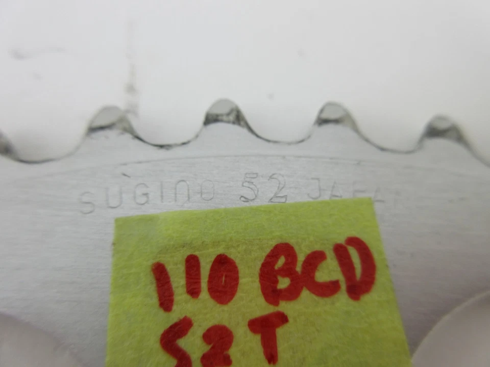 Vintage Sugino 5-Bolt Compact Chainring Set 110 BCD 52/42t Road Bike Japan - Image 3 of 4