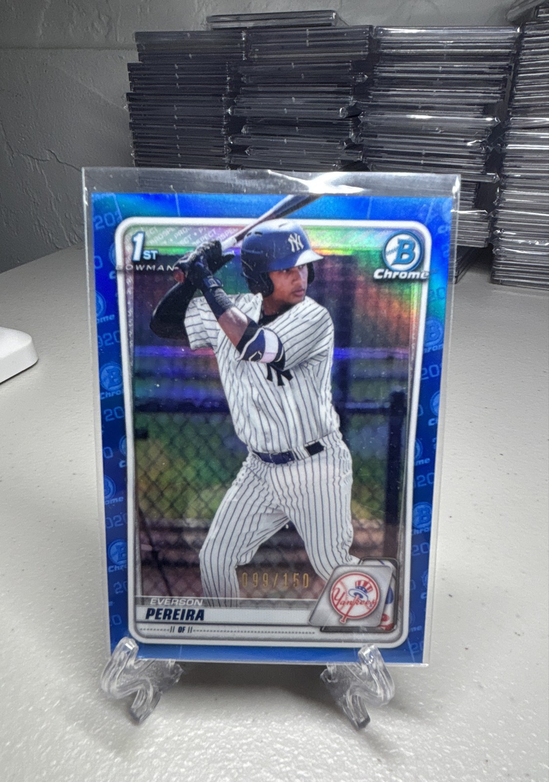 2020 Bowman - Chrome Prospects Everson Pereira #BCP-51 Blue Refractor /150 (RC)