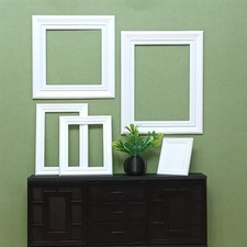 set of 5 WHITE designer PICTURE FRAMES accessories DECOR doll DIORAMA 1/6 scale