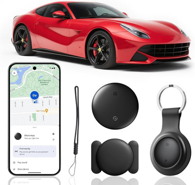 Mini GPS Car Tracker, No Subscription/SIM, Compatible with Google Find My, Alarm Function