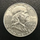 1952 US Franklin Half Dollar 50C - 90% Silver Coin - Circulated